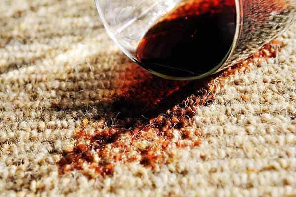 Red Wine Spill on a Pure Wool Carpet